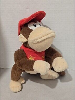 Diddy Kong Sanei Super Mario All Star Collection 9" Nintendo Hat Donkey Kong EUC